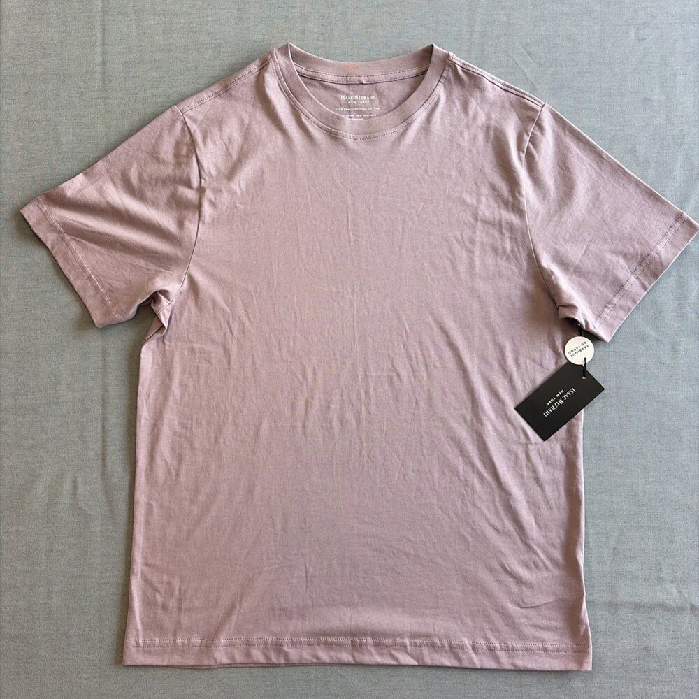 Isaac Mizrahi Womens Shirt Medium Purple 100%‎ Peruvian Pima Cotton Short Sleeve